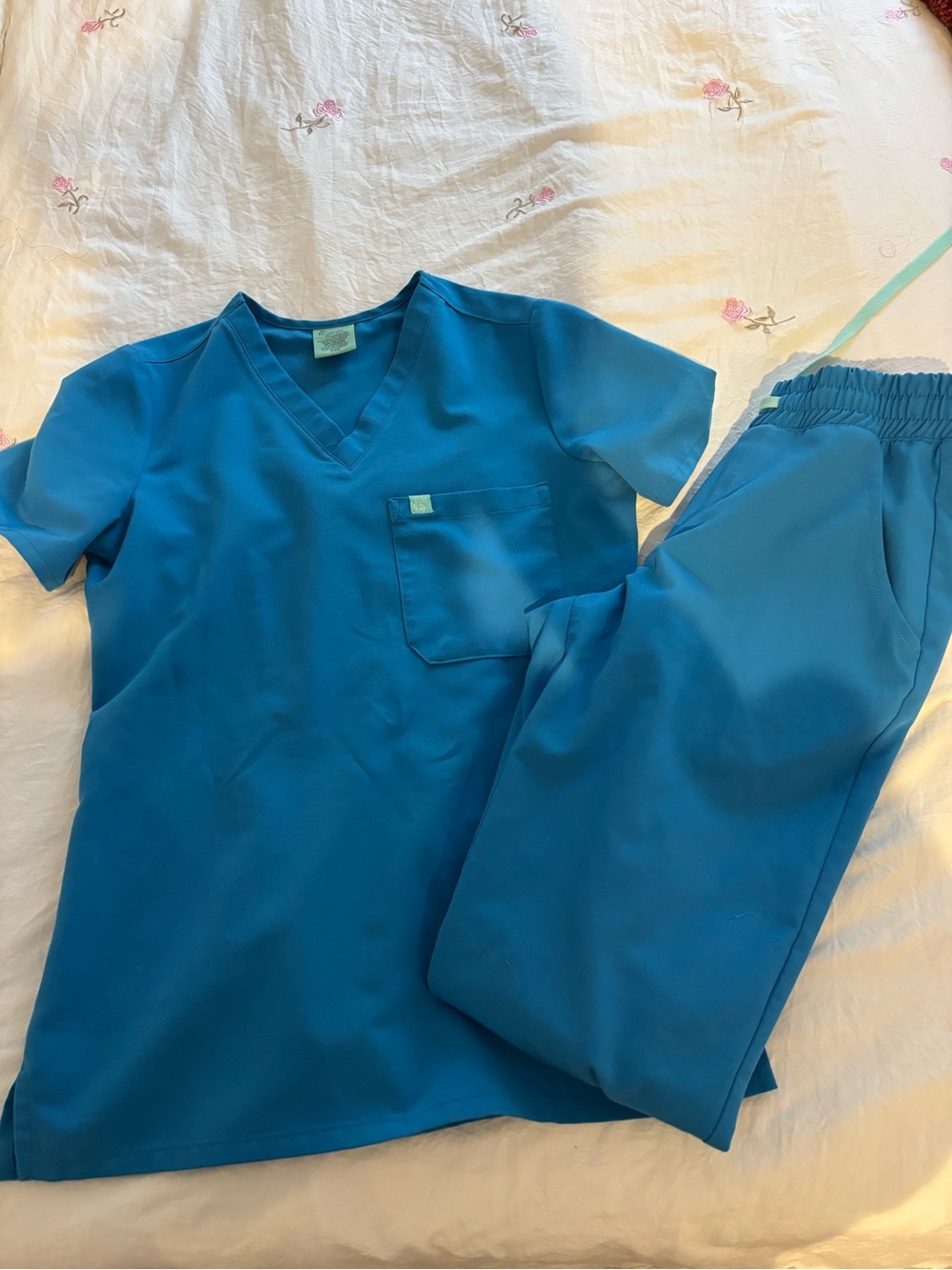 Teal Blue V-Neck Women's Pajama Set - Unbranded